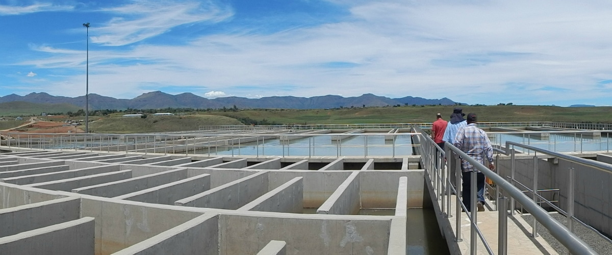 S.I. visits Metolong Water Treatment Plant near Maseru