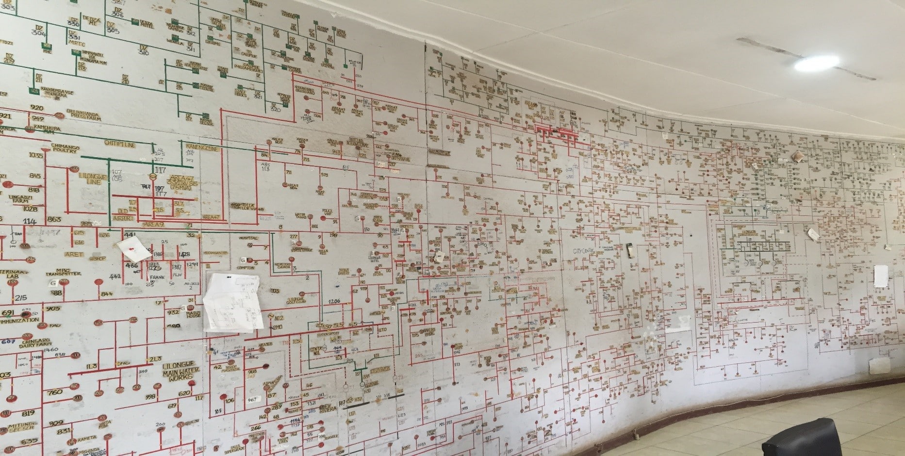 Wall of mapped data