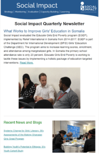 Social Impact Quarterly Newsletter with recap of Summer 2020 news and blogs.