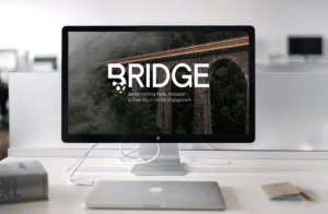 Computer screen with BRIDGE logo